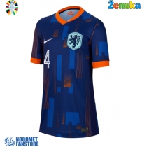 Nizozemska Virgil van Dijk #4 Gostujuci Dres za Ženska EP 2024 Kratak Rukav